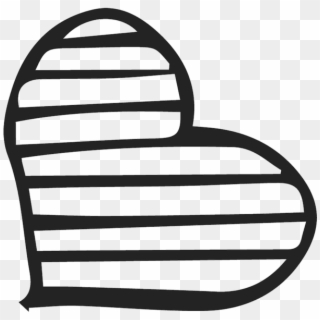 Handdrawn Striped Heart Stamp - Striped Heart, HD Png Download
