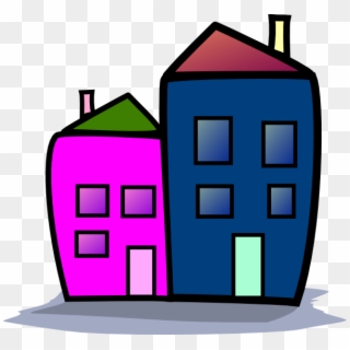 Clip Art For Buildings - 2 Houses Clip Art, HD Png Download