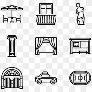 City Places - Places In Town Icons, HD Png Download