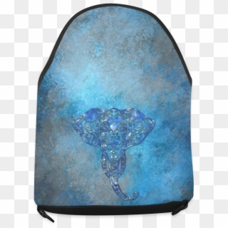 A Blue Watercolor Elephant Portrait In Denim Look Crossbody - Opal, HD Png Download