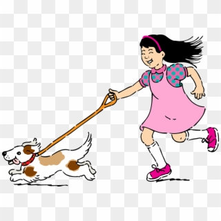 Dogs Clipart Child - Dog And Girl Clipart, HD Png Download