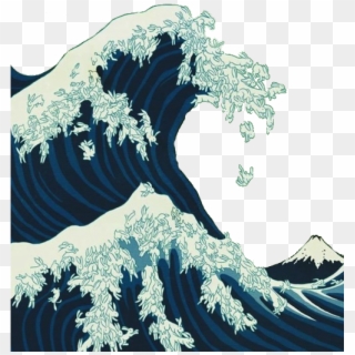 Japanese Wave Background - Great Wave Off Kanagawa Cats, HD Png Download