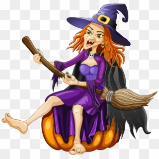 Free Png Halloween Witch With Pumpkin Png Image With - Witch With Pumpkin Png, Transparent Png