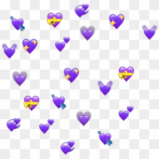 #purple #hearts #heart #emoji #emojis #tumblr - Kermit The Frog Hearts, HD Png Download