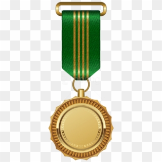 Free Png Download Gold Medal With Green Ribbon Clipart - Gold Seal Png, Transparent Png