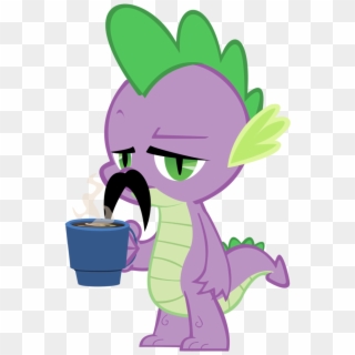Kyute-kitsune, Coffee, Facial Hair, Moustache, Safe, - My Little Pony Character Spike, HD Png Download