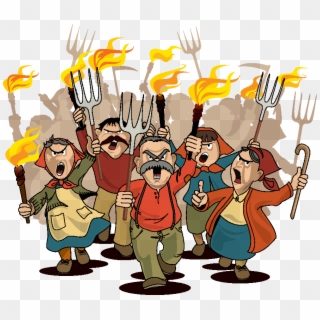 Pitchfork Clipart Angry Crowd - Angry Villagers, HD Png Download