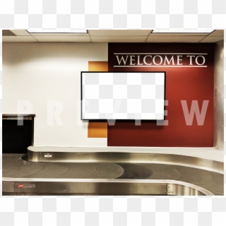 Flat-screen Television At The Baggage Carousel Area - Architecture, HD Png Download
