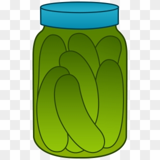 Jar Of Green Pickles Free Clip Art - Jar Of Pickles Clipart, HD Png Download