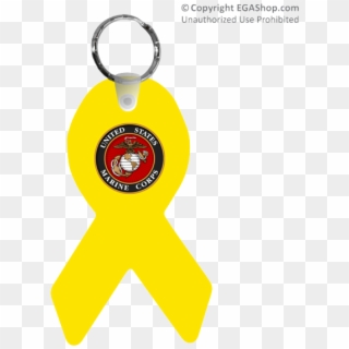 Yellow Ribbon & Marine Corps Seal - Keychain, HD Png Download
