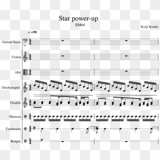 Star Power-up Sheet Music Composed By Koiji Kondo 1 - Fear Of The Dark Cello Sheet, HD Png Download