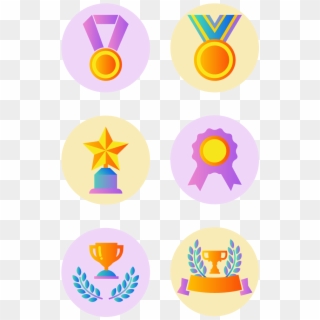 Icon Gradient Color Trophy Png And Vector Image - Circle, Transparent Png
