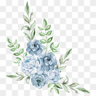 #freetoedit #ftestickers #watercolor #blue #rose #cluster - Flower Png Watercolor Blue, Transparent Png