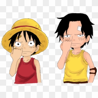 One Piece Luffy With Ace Child - Luffy And Ace, HD Png Download