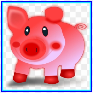 Unbelievable Pig Clipart Zoeken Of Pic Piggy Bank Gif - หมู การ์ตูน สี แดง, HD Png Download