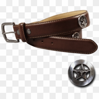 3″ Side-stitched Brown Leather Belt - Belt, HD Png Download