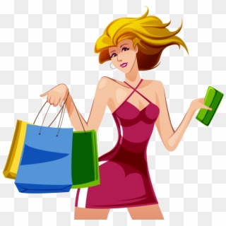 Vector Shopping Girl Png, Transparent Png