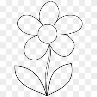 Flower Daisy Spring Outline Png Image - Easy Flower Colouring Pages, Transparent Png