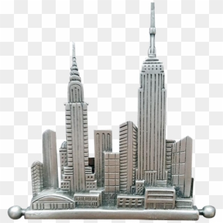 New York City Nyc Skyline Brooch With The Empire State - Tower Block, HD Png Download