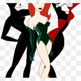 Harley Quinn And Catwoman And Poison Ivy, HD Png Download