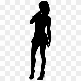 Female Girl Silhouette Skirt Png Image - Standing, Transparent Png