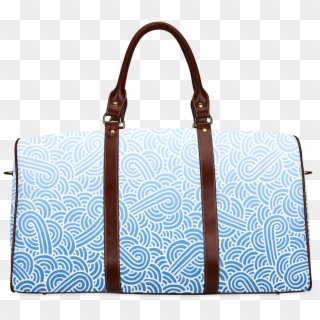 Ombre Blue And White Swirls Doodles Waterproof Travel - Harry Potter Travel Bag, HD Png Download