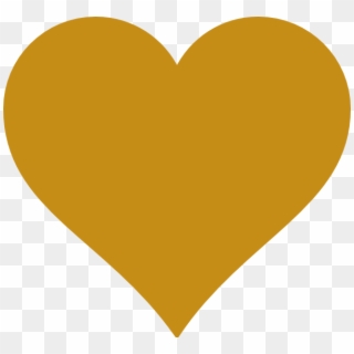 Golden Heart Silhouette - Gold Heart Clip Art, HD Png Download
