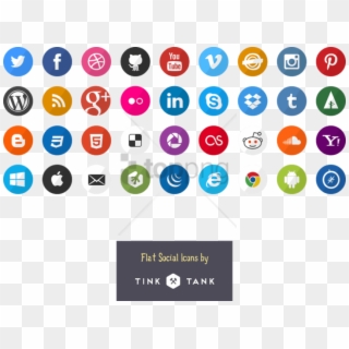 Free Png Flat Social Network Icon Sketch - Simple Social Icons, Transparent Png