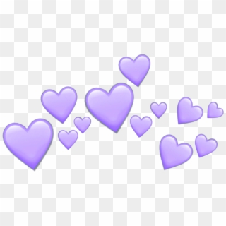Purple Hearts Heart Purpleheart Crown Tumblr Emoji - Purple Heart Crown Png, Transparent Png