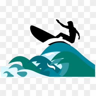 Clip Royalty Free Stock Surfboard Clip Art Perfect - Wave And Surf Board Clipart, HD Png Download