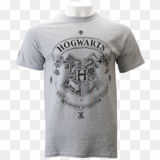 Hogwarts Crest Grey T-shirt - Hogwarts Logo T Shirt, HD Png Download