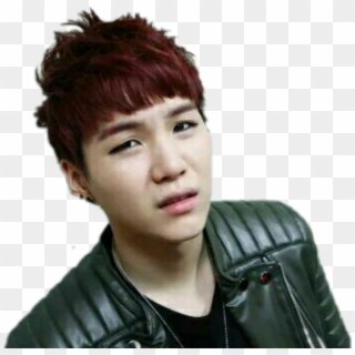 Suga Funny Derp Bangtan Yoongi Png Funny Suga Stickers - Leather Jacket, Transparent Png