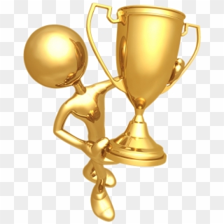 Golden Prize Cup With Gold Statue Png - Prize Png, Transparent Png