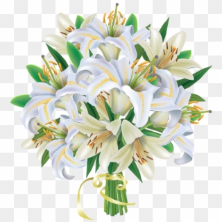 White Flowers Bouquet Png - Bouquet Of White Flowers Clip Art, Transparent Png