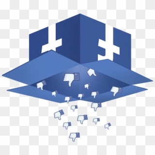 Thumbs Down Icons Fall From An Open Box Labeled With - Facebook Logo On Box, HD Png Download