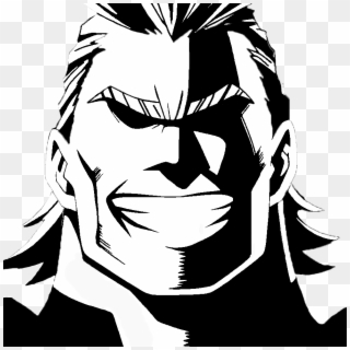 All Might Face Template - All Might Face Black And White, HD Png Download