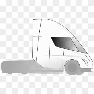 Open - Tesla Semi Truck Drawing, HD Png Download