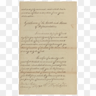 George Washington's First Annual Message - George Washington Message, HD Png Download