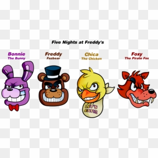 Five Nights At Freddy S Clipart With Image 817965 Five - Freddy Fazbear Friends Names, HD Png Download