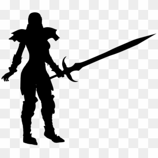 Silhouette Warrior Female Character - Female Warrior Silhouette, HD Png Download