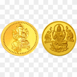 Gold Coin Png With Ganesh And Laxmi Image - 1 2 Gm Gold Coin, Transparent Png