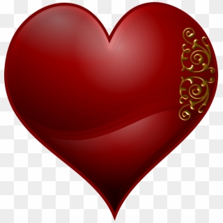 Hearts Symbol Clip Art Royalty Free Library - Golden Red Heart Png, Transparent Png