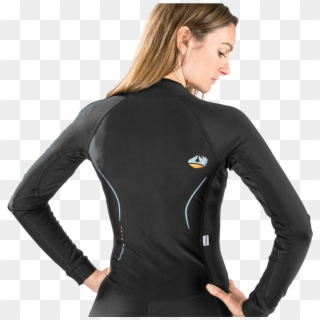 Lc Pt Fullsuit Frontzip Ladies Backdetail Grey Web - Wetsuit, HD Png Download