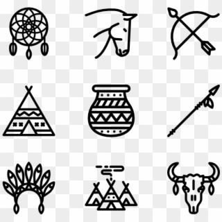 Vector Royalty Free Stock Native American Icon Packs - Native American Indian Icons, HD Png Download