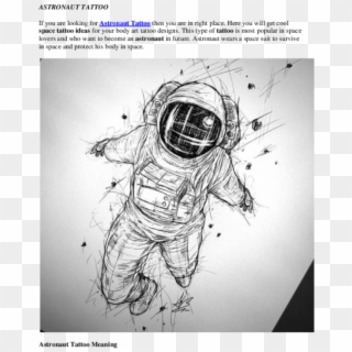 Docx - Astronaut Tattoo Drawing, HD Png Download