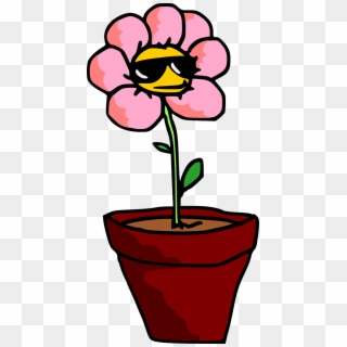 Flower Plant Pot Potted Plant Png Image - Cartoon Plant With Sunglasses, Transparent Png