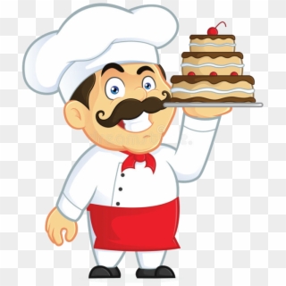 700px Chef Chocolate Cake Clipart Picture Cartoon Character - Chef With Cake Cartoon, HD Png Download