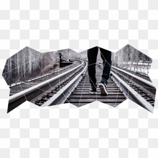 Student Walking On Train Tracks - Photography Train Tracks, HD Png Download