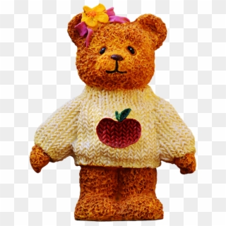 Bears, Art Stone, Cute, Knitting Sweater, Apple - Teddy Bear, HD Png Download