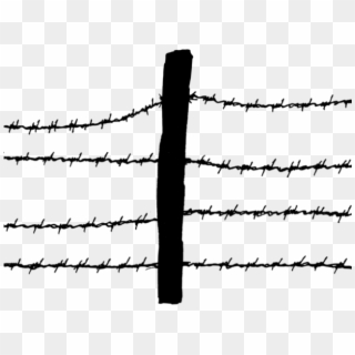 Barb Wire Clipart Fence Post - Barbed Wire Fence Clipart, HD Png Download